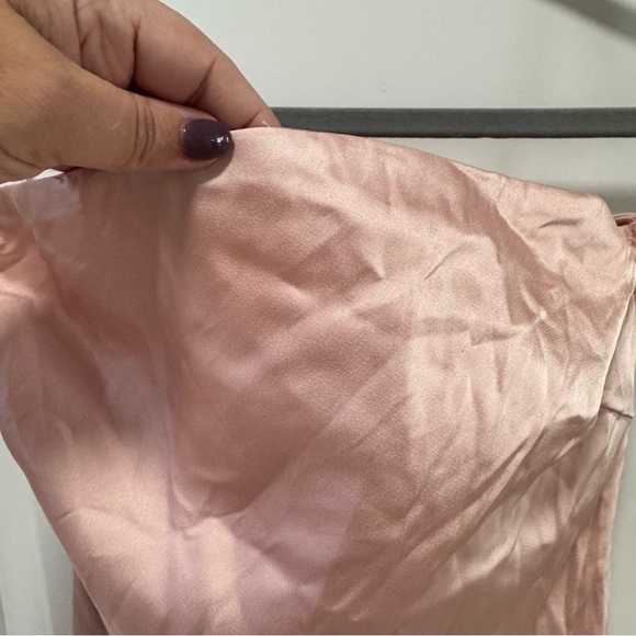 Lulus Effortless Bliss NWT XS‎ Blush Pink Satin Strapless Cowl Back Midi Dress - Picture 5 of 15